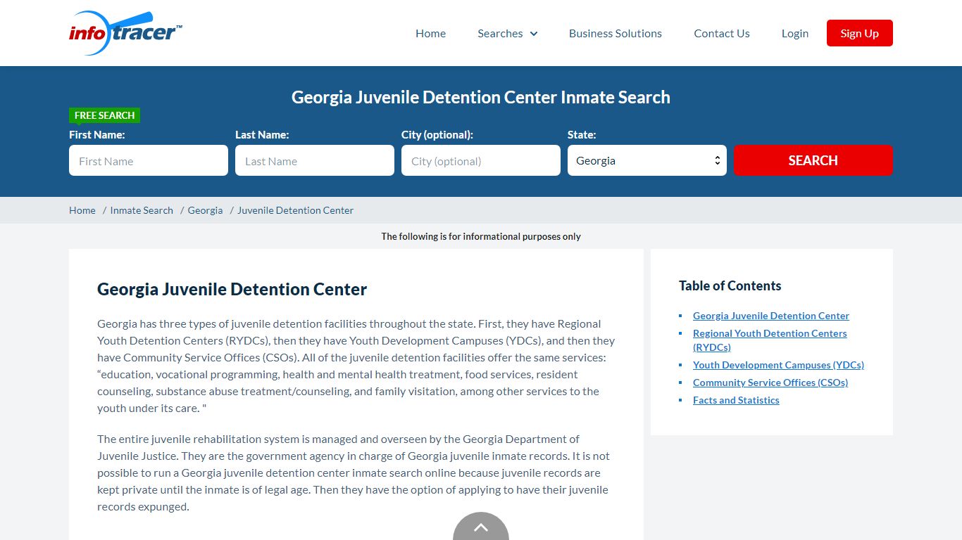 Georgia Juvenile Detention Centers Inmate Records Search ...